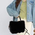 thumbnail image 6 of Women Handbag Fuzzy Tote Bag Shoulder Bag Soft Plush Material for Work Travel Shopping Black Casual Lady, 6 of 9