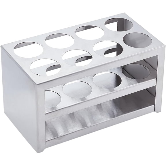 Stainless Steel Test Tube Rack 8 Holes Round Holes Test Tube Holder Hole Diameter 30mm 3 Layer Lab Stand Display Rack for Classroom School Lab Supplies