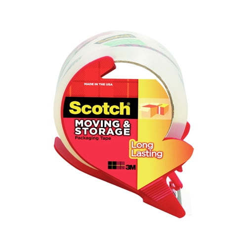 Scotch Long Lasting Moving and Storage Tape Dispenser, 1.88in. X 38.2 yd. per Roll, Clear, 1