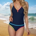 thumbnail image 2 of IYYVV Womens Two Piece Tankini Swimsuits Modest Tummy Control Swim Suits 2026 Neon Full Coverage Bathing Suit Navy 2XL, 2 of 5