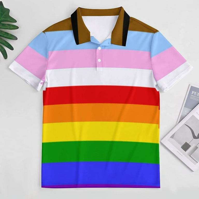 LGBT Rainbow Transgender Pride Flag Men s T Shirt Short Sleeve Casual Polo Shirt Tee Shirts Top Walmart