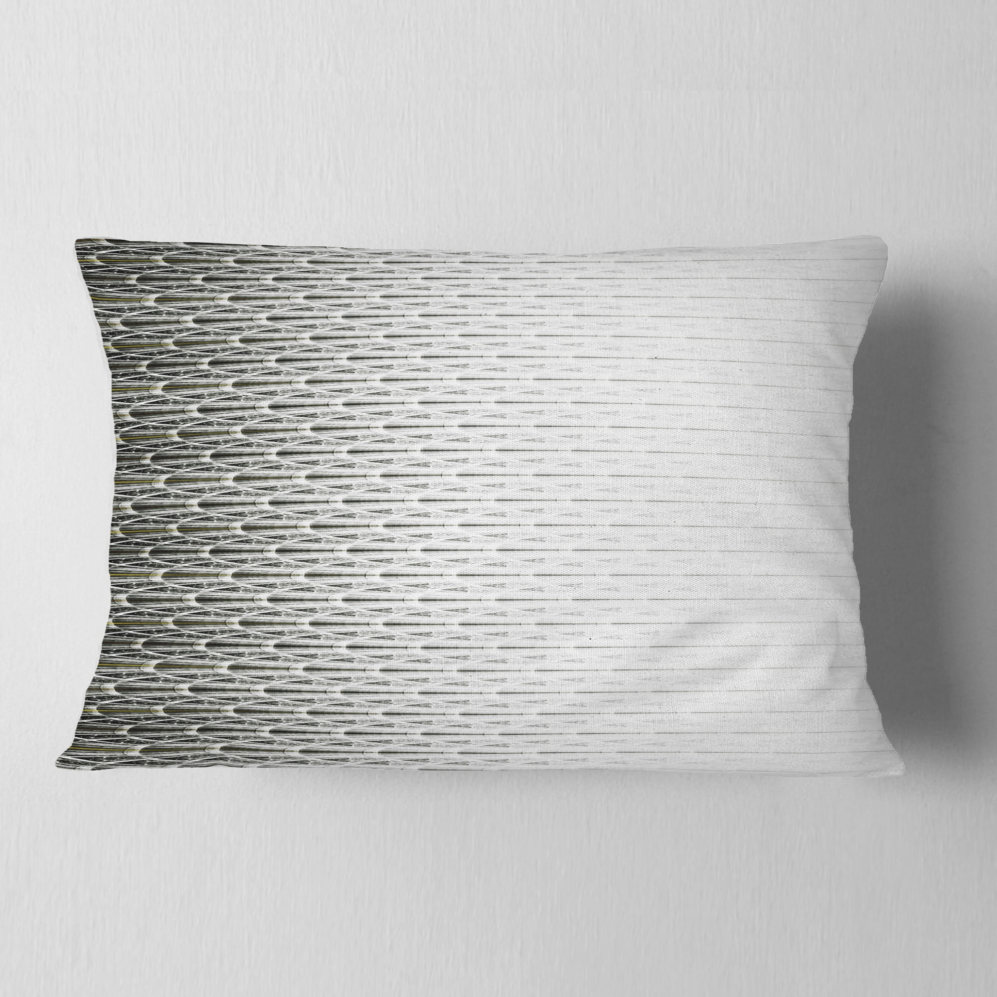 Designart White Symmetrical Fractal Flower - Abstract Throw Pillow - 12x20