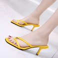 thumbnail image 2 of NOKIO Women Stiletto High Heel Peep Open Toe Sandals Slingback Slip-on Wedding Office Cute Basic Sandals Women Sandals Middle Heel Thongs Solid Color Cross Strap Casual, 2 of 9