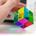thumbnail image 3 of Cubo de color, cubo de Rubik de cristal, prisma de color, pirámide, juguetes de escritorio, adornos decorativos, 3 of 3