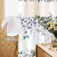 thumbnail image 2 of No Hook Shower Curtain with Built-in Rings - Fall Thanksgiving Washable Waterproof Fabric Bathroom Curtains for Hotel,Rentals, 72 X 72 Inch Long , Navy Blue White Pumpkins Leaves White, 2 of 9