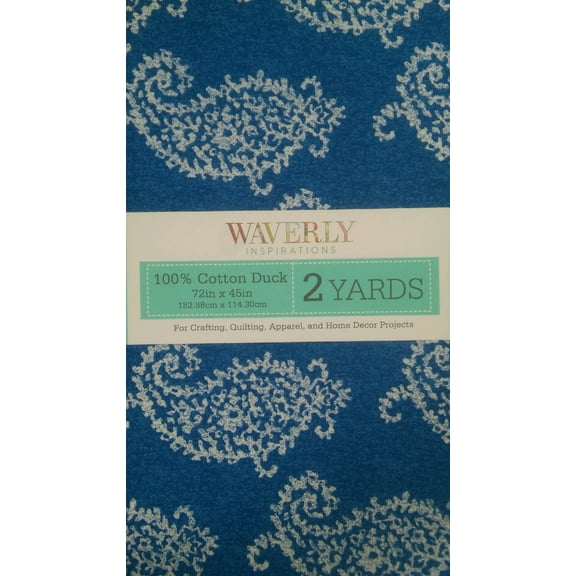 Waverly Inspirations 45" x 2 yd 100% Cotton Precut Sewing & Craft Fabric, Blue