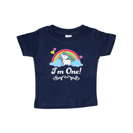 

Inktastic First Birthday Rainbow with Unicorn Gift Baby Girl T-Shirt