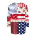 thumbnail image 6 of KDDYLITQ 250th Anniversary Independence Day Shirts for Women Vintage National Flag Print Crew Neck Blouses July 4th Usa Star Stripes Freedom Tops 250 Years Birthday Loose 3/4 Sleeve T-Shirts Red XL, 6 of 6