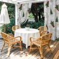 thumbnail image 4 of Outdoor Curtains for Patio Waterproof, Grey Christmas Outdoor Privacy Panels Grommet, Winter Green Pine Tree Gold Snowflake Blackout Outside Curtains for Porch/Cabana 54"x108", 2 Panels, 4 of 8