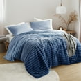 thumbnail image 6 of Regency Heights Twin/Twin XL Fluffy Ribbed Plush Comforter Set 2-Piece Bedding Set Blue Ombre, 6 of 9