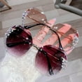 thumbnail image 3 of HAHDAXIA Woman Rimless Diamond Sunglasses, Fashion Anti-UV Diamond Sunglasses, Oversized Gradient Diamond Sunglasses\u2026, 3 of 6