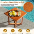 thumbnail image 4 of Zimtown 18in Square Outdoor Wood Side Table with Cross Legs for Patio Balcony Lawn Pool, Teak Finish, 4 of 12