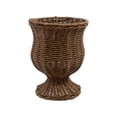 thumbnail image 2 of Bohemian Style Wicker Pedestal Plant Basket, 9.8 inch Woven Decorative Storage Basket and Planter for Porch Patio Backyard Home Garden, 2 of 7