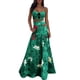 thumbnail image 4 of Falda corta Conjunto de dos piezas para mujer Botones con tirantes finos florales Crop Tops Cintura alta elástica Maxi Falda larga Fiesta Bola Sexy Cami Conjuntos de falda superior 1 1, 4 of 4