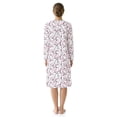 thumbnail image 4 of Aria Women’s Long Sleeve Stretch Velour 44" Sleepwear Nightgown, Sizes XS-5X, 4 of 6