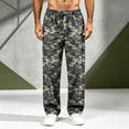thumbnail image 3 of Camouflage Cargo Pants for Men Straight Leg Relaxed Fit Elastic Waist Drawstring Outdoor Workwear Pants, 3 of 7