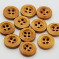 thumbnail image 5 of 100Pcs Brown Round Wood Buttons 4 Holes Craft for Sewing Card Making Crafts, 5 of 6