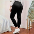 thumbnail image 5 of Women's High Waist Velvet Elastic Leggings Velvet Warm Yoga Pants Soft Comfy Thermal Leggings Plush Velour Tights, 5 of 8