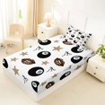 thumbnail image 5 of spefrowx Black Lucky 8 Billiard Twin Sheets for Girls, Leopard Stars Print Bedding, 3-Piece, 1 Flat Sheet, 1 Fitted Sheet and 1 Pillowcase, 5 of 6