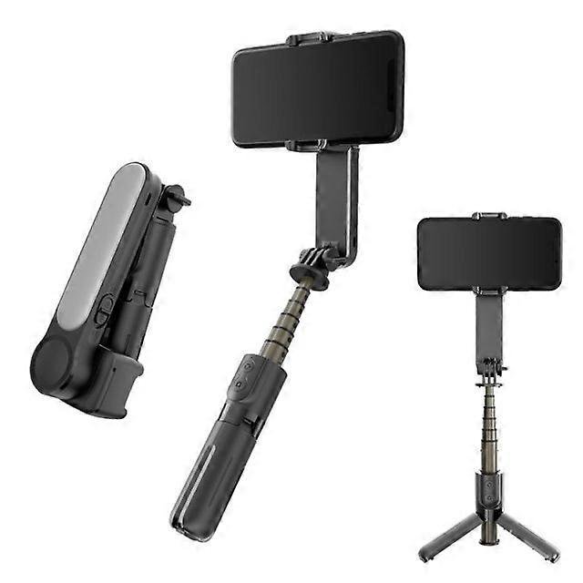 Estabilizador de cardán para teléfono inteligente, antivibración, con equilibrio automático, trípode, control remoto Bluetooth para iOS y Android, color negro