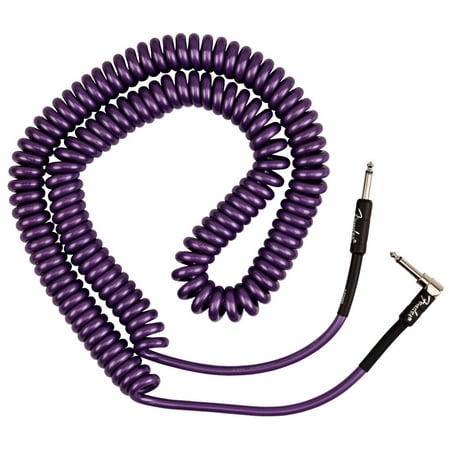 Fender J Mascis Straight to Angle Instrument Cable - Purple Coil - 30 ft.