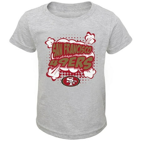 - Toddler Heathered Gray San Francisco 49ers Crew Neck T-Shirt