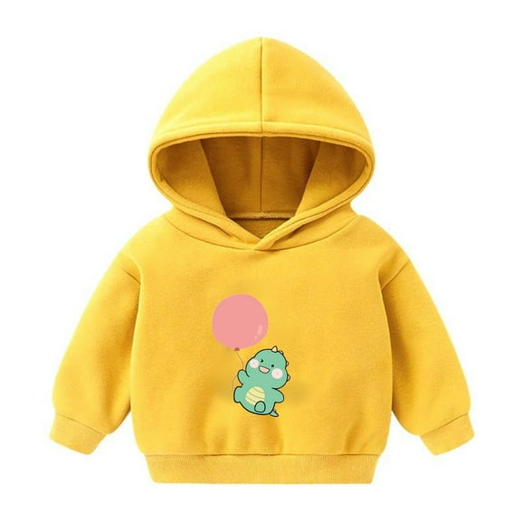 Bnwani Girls Sweatshirt New Fall Fashion Long Sleeve Fleece Casual Cute Print Yellow Size 3-4t