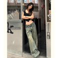 thumbnail image 1 of Pantalones vaqueros azules para mujer, ropa de calle Vintage de Hip-hop, Pantalones rectos de pierna ancha Y2K, pantalones de cintura alta, pantalones de mezclilla holgados clásicos, 1 of 5