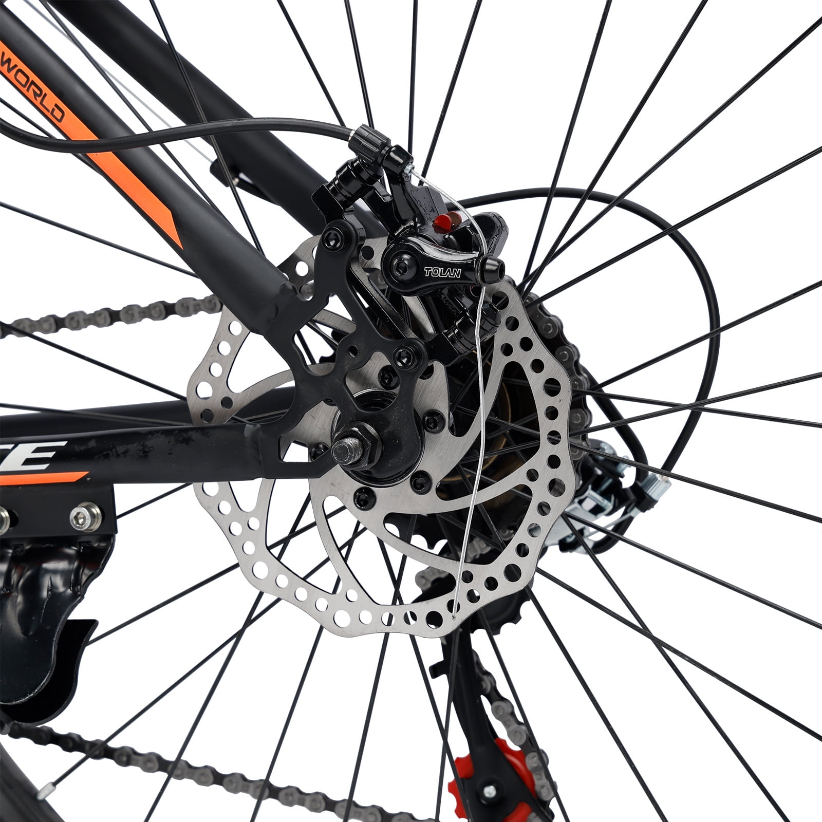 27.5" Spoke Wheel 24 Speed Mountain Bicycle Adult Bike MTB w/ fender Blue & Orange
