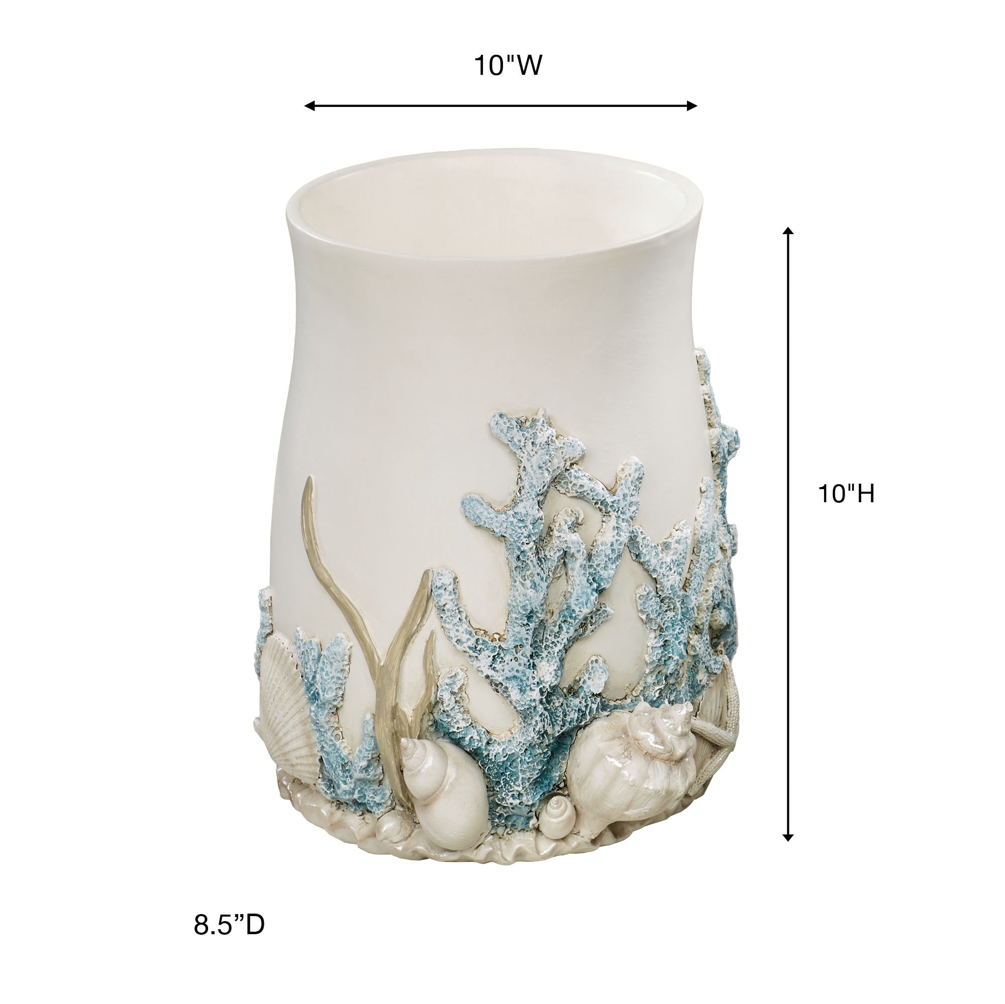 Coral Treasures Coastal Bath Bathroom Wastebasket