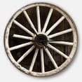 thumbnail image 1 of DesignArt Sepia Country Wagon Wheel Clock Large Wall Clock, 1 of 2