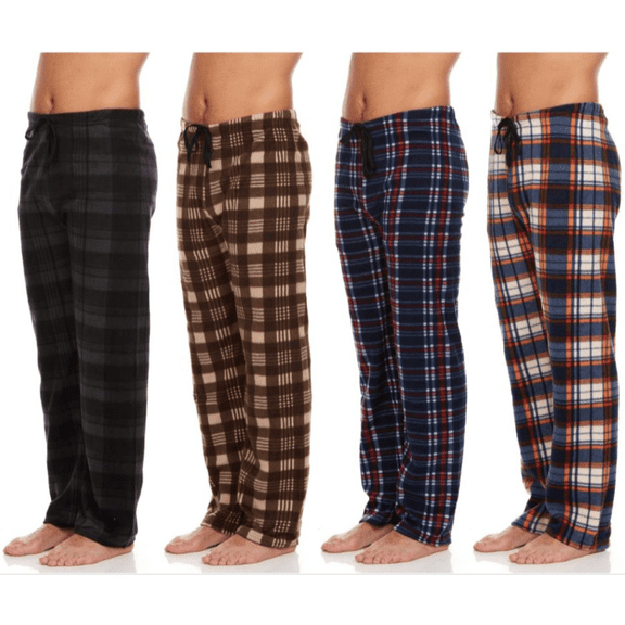 4 Pack: Mens Micro Fleece Pajama Pants