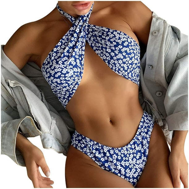 Conjunto de bikini con estilo para mujer, traje de baño de dos piezas con relleno, almohadilla para el pecho, sin soporte de acero, ropa de playa OAVQHLG3B Store lin121212