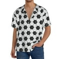 thumbnail image 3 of Daiia Soccer Men's Linen Shirts Short Sleeve Casual Shirts Button Down Shirt for Men Beach Summer Wedding Shirt-Large, 3 of 7