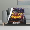 thumbnail image 1 of Manta con estampado multicolor, manta de franela súper suave, ligera y esponjosa, manta de cama de felpa La familia Addams, 1 of 8