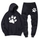 thumbnail image 4 of Sudadera con estampado de pata de perro de dibujos animados kawaii para hombre + pantalón deportivo de invierno cálido de polar, conjunto de 2 piezas, ropa deportiva holgada de gran tamaño para hombre, 4 of 5
