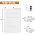 thumbnail image 5 of Tall Chest of 6 Drawers, Modern Dresser/Storage Cabinets for Bedroom, 6 Drawers Dresser Storage Organizer for Living Room Closet, White, 5 of 7