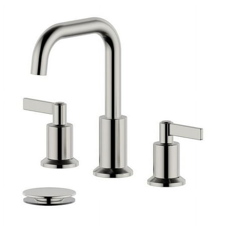 Kadoma Double Handle Brushed Nickel Widespread Bathroom Faucet with Drain Assembly with Overflow