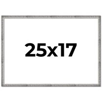 25x17 Frame Silver Grey Distressed Solid Wood Picture Frame | 0.75 Inch Moulding Width | Interior