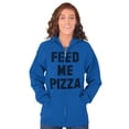 thumbnail image 4 of Feed Me Pizza Unisex Fleece Graphic Zip Up Hoodie Brisco Brands 5X, 4 of 5