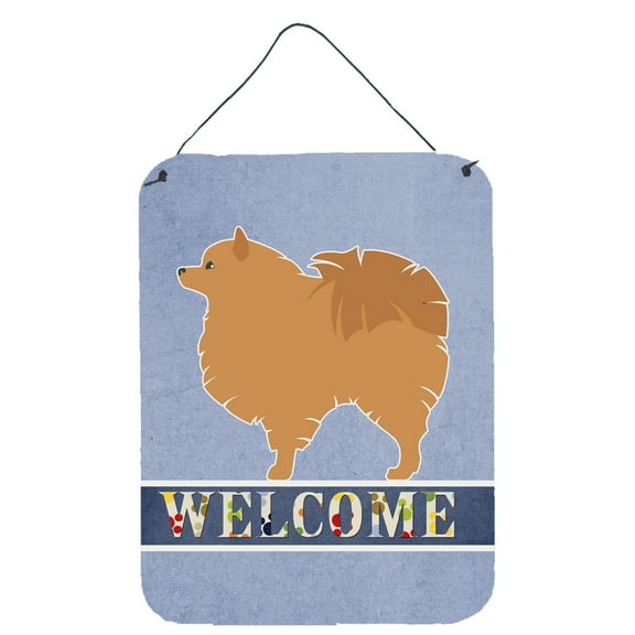 Caroline's Treasures BB5546DS1216 Pomeranian Welcome Wall or Door Hanging Prints, 12x16, multicolor