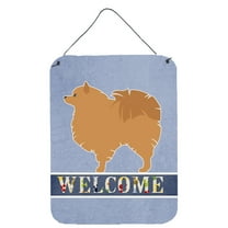 Caroline's Treasures BB5546DS1216 Pomeranian Welcome Wall or Door Hanging Prints, 12x16, multicolor
