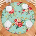 thumbnail image 2 of Pioneer Flower Floral Print Pattern Round Fitted Tablecloth with Elastic Edge,Dining Table Cover Waterproof,Outdoor Round Tablecloth for Camping,Dining,Indoor and Outdoor, 2 of 7