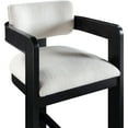 thumbnail image 5 of Meridian Furniture Sacha Cream Linen Textured Fabric Stool, 5 of 9
