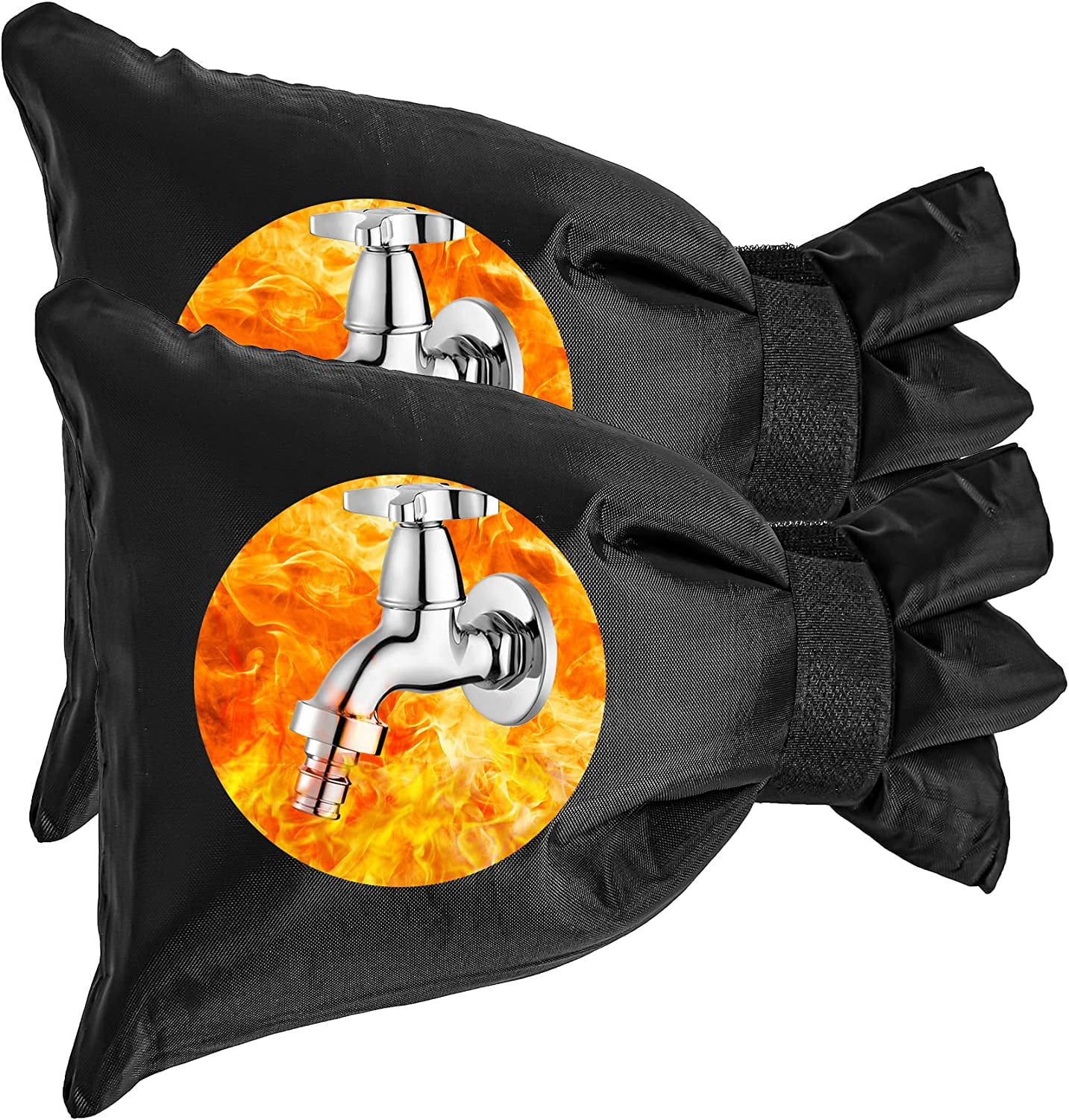 Outdoor Faucet Cover Socks for Winter Freeze Protection, 2 Pack