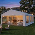 thumbnail image 3 of SOBREMESA 20x20 FT Heavy Duty Party Tent, Waterproof Canopy Tent with Removable Sidewalls & Church Windows, Outdoor Tent for Parties, Events, Commercial Use, White, 3 of 9