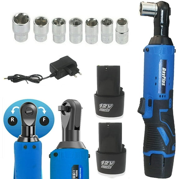 Dayplus 12V Electric Ratchet Wrench, 3/8" Square Drive, 40Nm Torque, 0-230 RPM