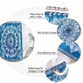 thumbnail image 3 of Blue Boho Floral Bathroom Shower Curtains with 12 Hooks Polyester Waterproof Shower Curtain for Stalls and Bathtubs Ethnic Tribal Abstract Flowers Motifs Decorative Bathroom Curtain 72x72 Inches, 3 of 8