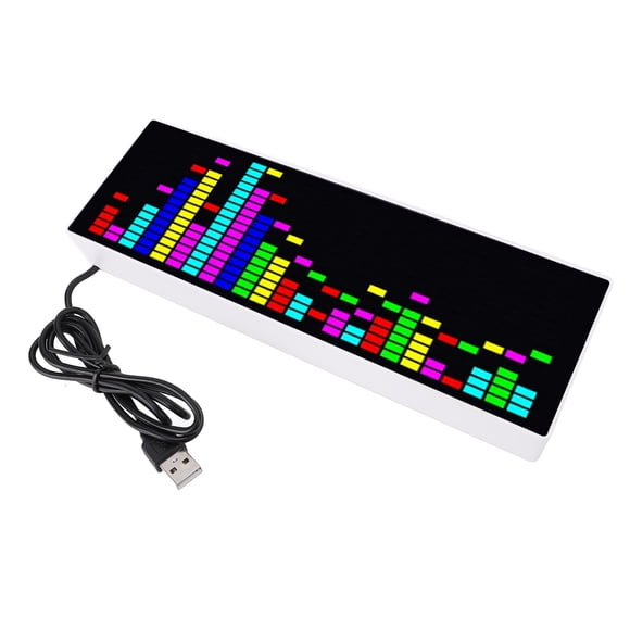 Reloj Electrónico, Pantalla LED De Espectro Musical 384 LED RGB Controlado Por Voz O Línea 8 Modos De Brillo Para Dormitorio