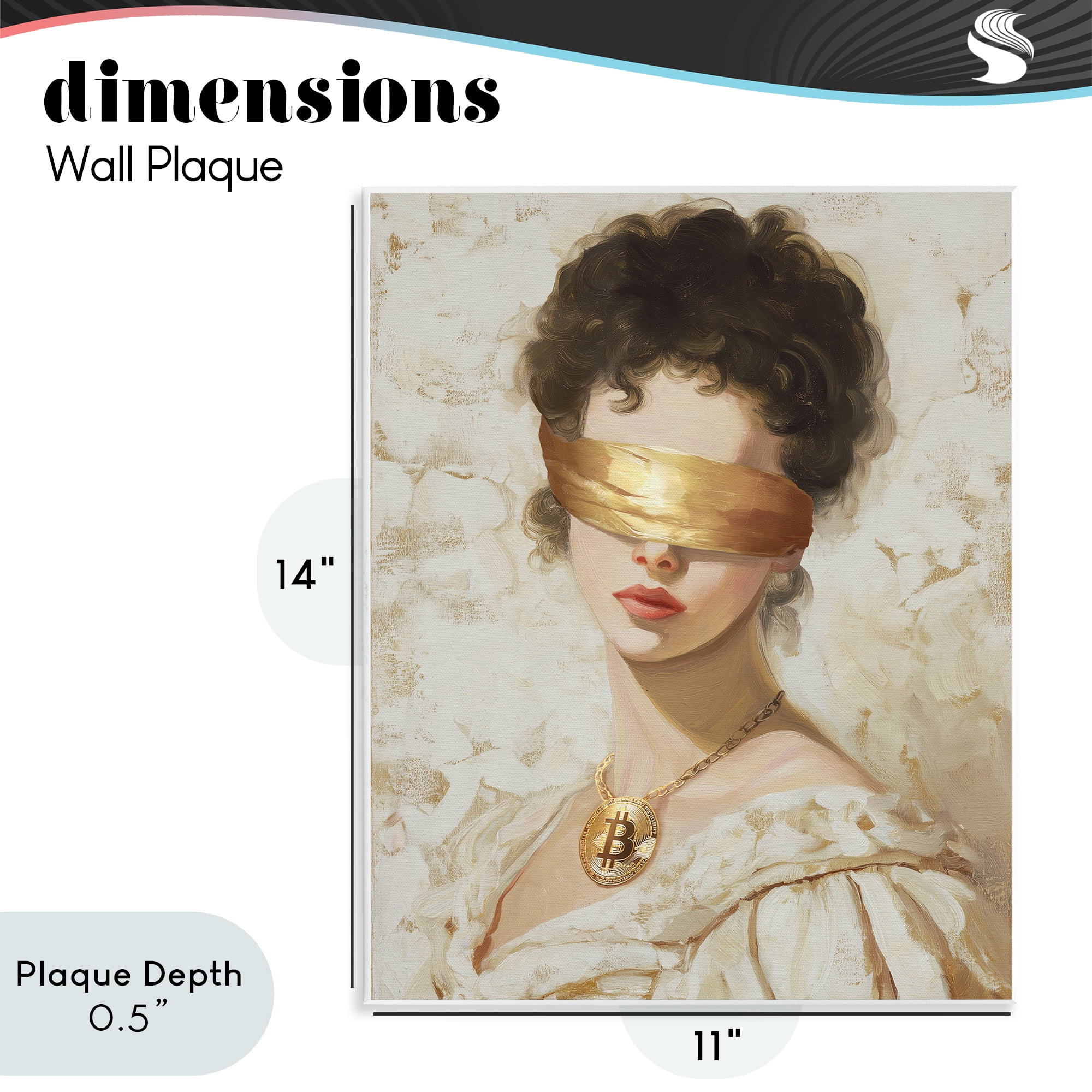 Stupell Industries Crypto Veil Portrait Wall Plaque Art, design by Svetlana Aleynikova